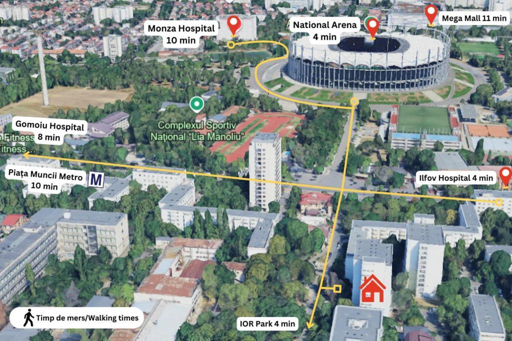 Premium Studio Next To National Arena & Park Букурещ Екстериор снимка
